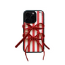 Velvet Bow Balletcore Case - Red, Lace and Ribbon Bow Design