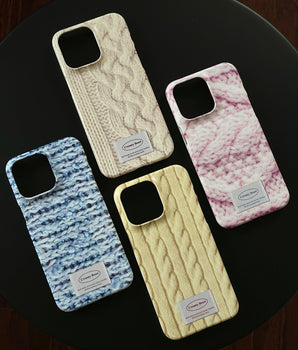 Cozy Knit phone case with sweater-inspired texture