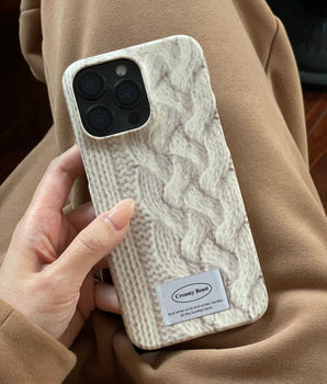 Cozy Knit phone case with sweater-inspired texture