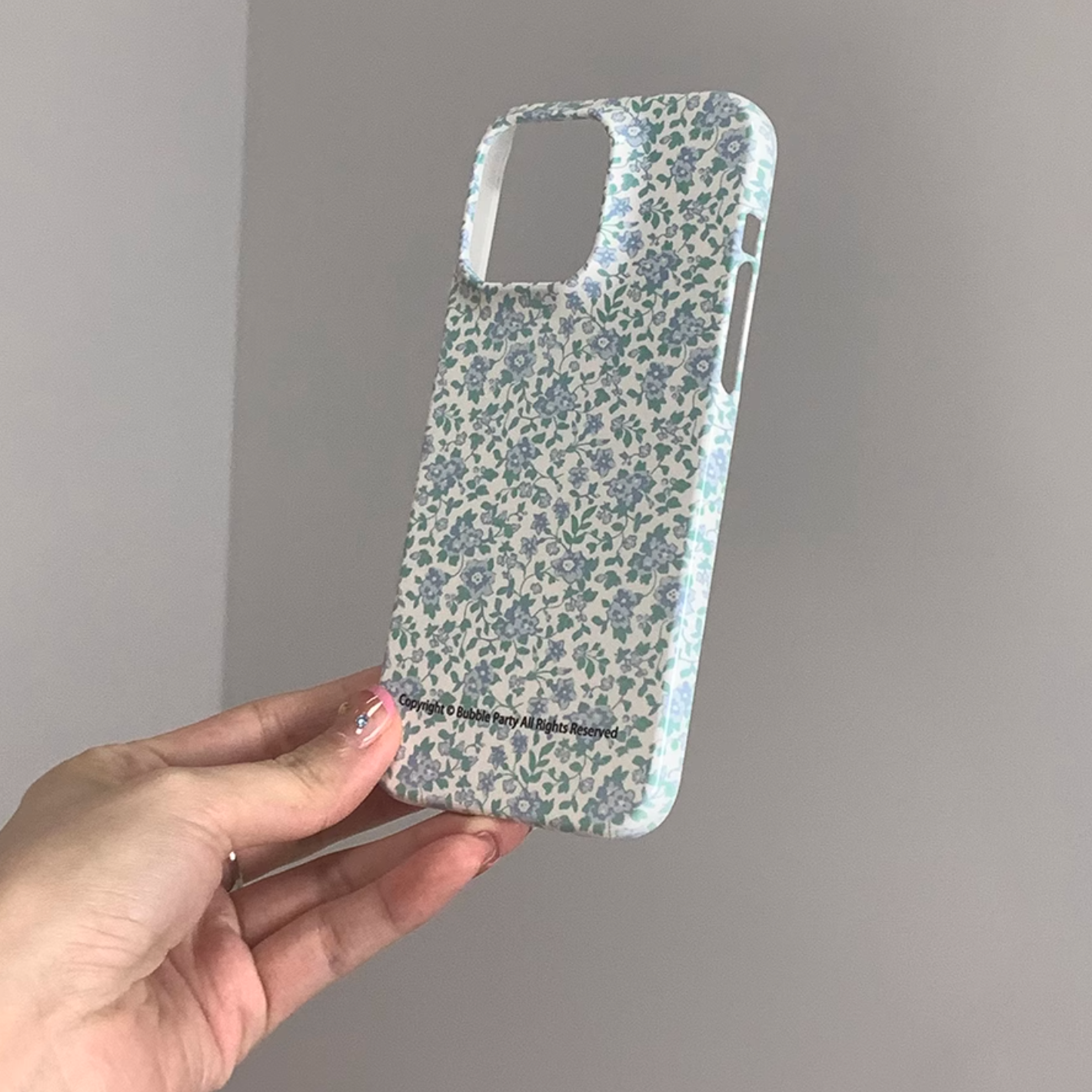 Blue Blossom phone case with delicate blue floral design