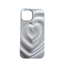 Dreamy Heart cream phone case with electroplated heart design